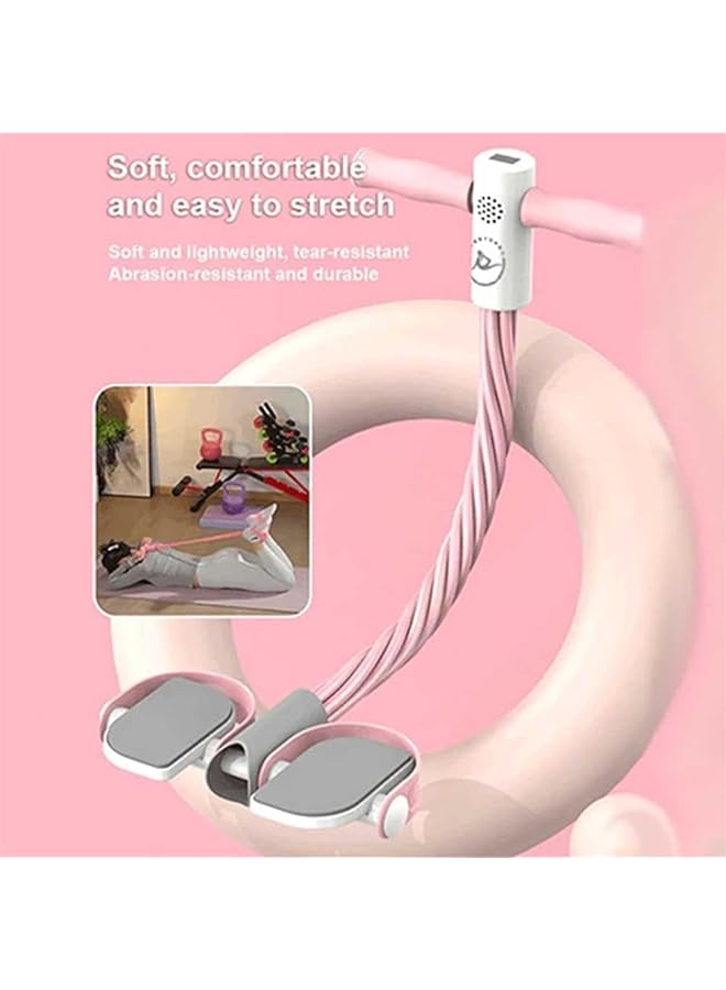 NALACAL Multifunction Tension Rope 6 Tube Elastic Yoga Pedal Puller Resistance Rope Multifunction Foot Pedal Resistance Band with counter Natural Latex Tension Rope for Abdomen Waist Arm Leg - Image 4