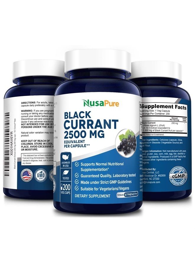 NusaPure زيت الكشمش الأسود 2500 ملغ مكافئ لكل كبسولة نباتية. 200 كبسولة نباتية (مسحوق، مستخلص 10:1، نباتي، غير معدّل وراثيًا وخالي من الغلوتين) - Image 3