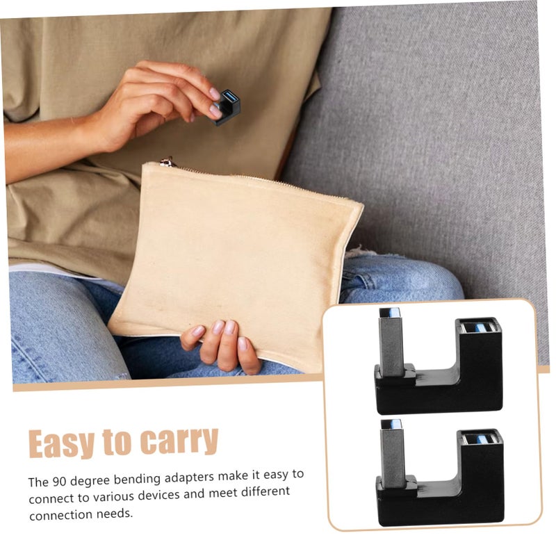 USB Right Angle Adapter 2 Pack Male To Female Fast Data Transfer For Laptop Devices - Image 5