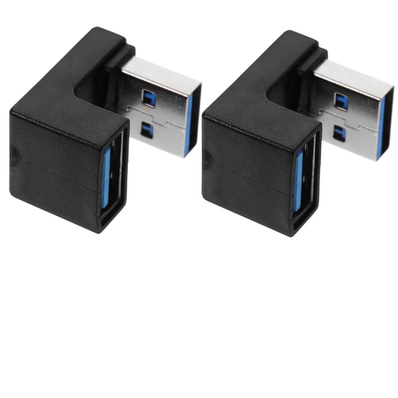 USB Right Angle Adapter 2 Pack Male To Female Fast Data Transfer For Laptop Devices - Image 2