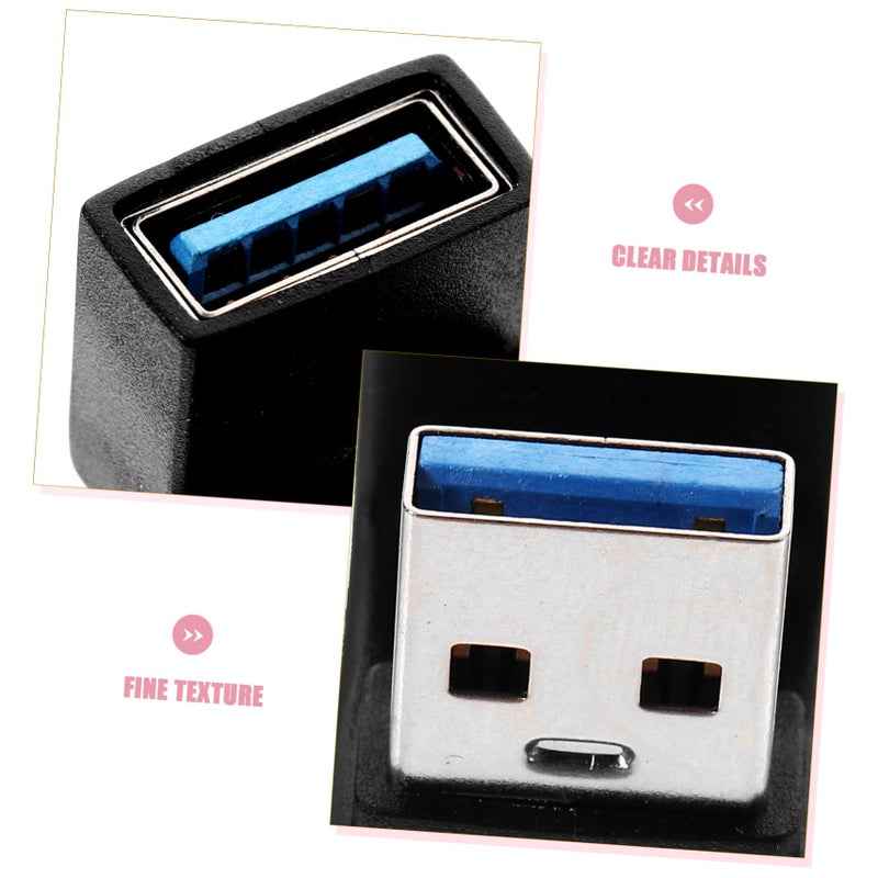 USB Right Angle Adapter 2 Pack Male To Female Fast Data Transfer For Laptop Devices - Image 4