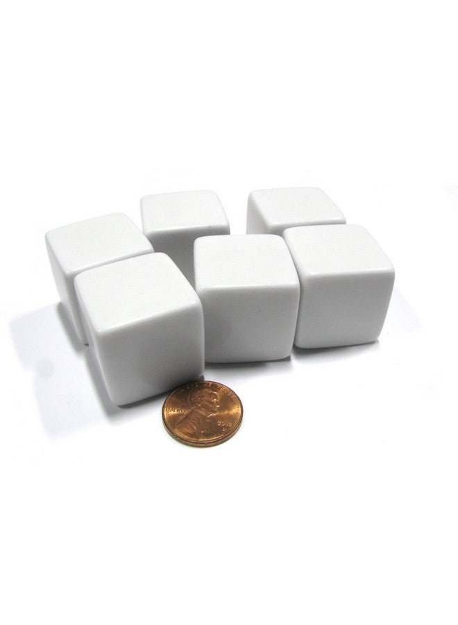 Koplow Games Set of 6 D6 25mm Blank Large Dice with Customizable Stickers - Solid White - Image 2