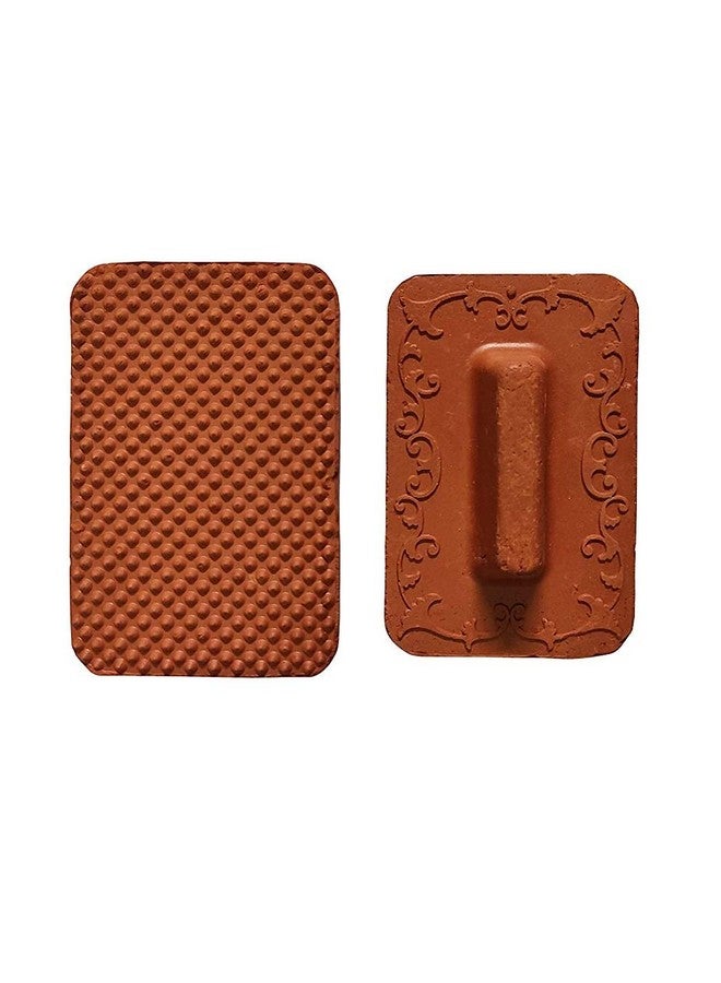 SEPARATE WAY Generic 100% Natural Terracotta Square Foot Scrubber Set of 2. - Image 1