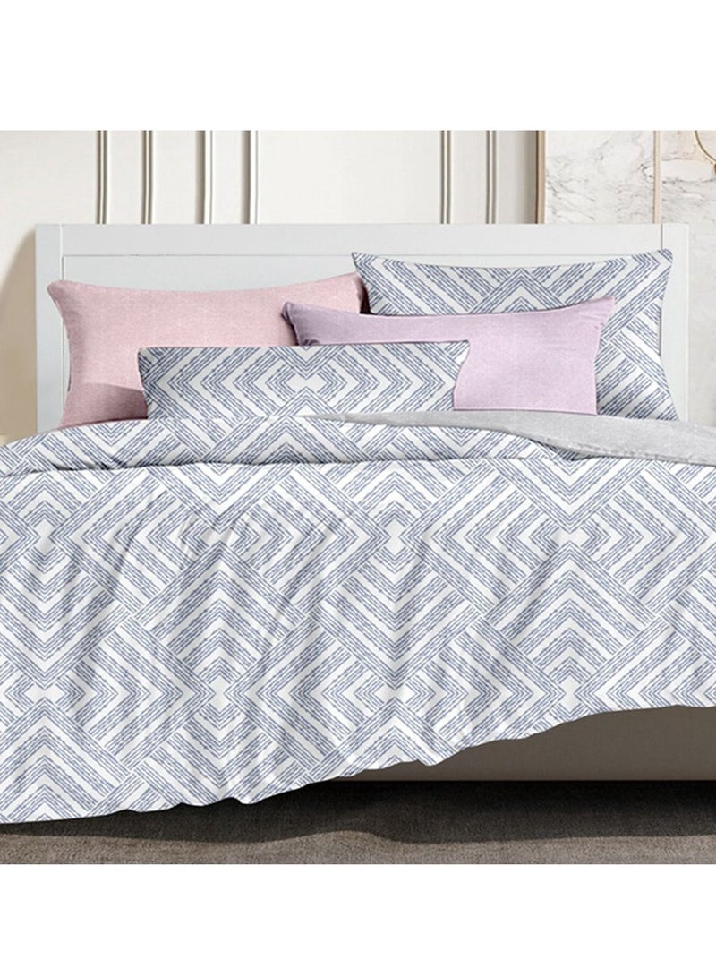 فيفوريت فيفرت طقم لحاف رمادي نقشة بألوان متعددة كينج نفرين طقم 6 قطع - Image 2