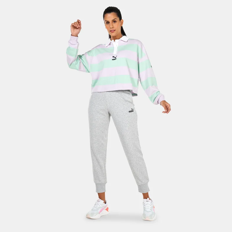 PUMA Women's SWxP Striped Longsleeve Polo Shirt