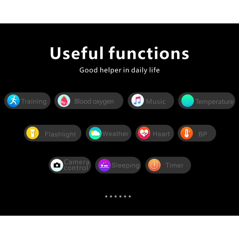 Smart Watch 1.85" 2.5D Curved Screen With 240*286 Resolution - Body Temperature Detection Fitness Tracker Bracelet for Daily Health Monitoring, Sports Enthusiasts - Image 3