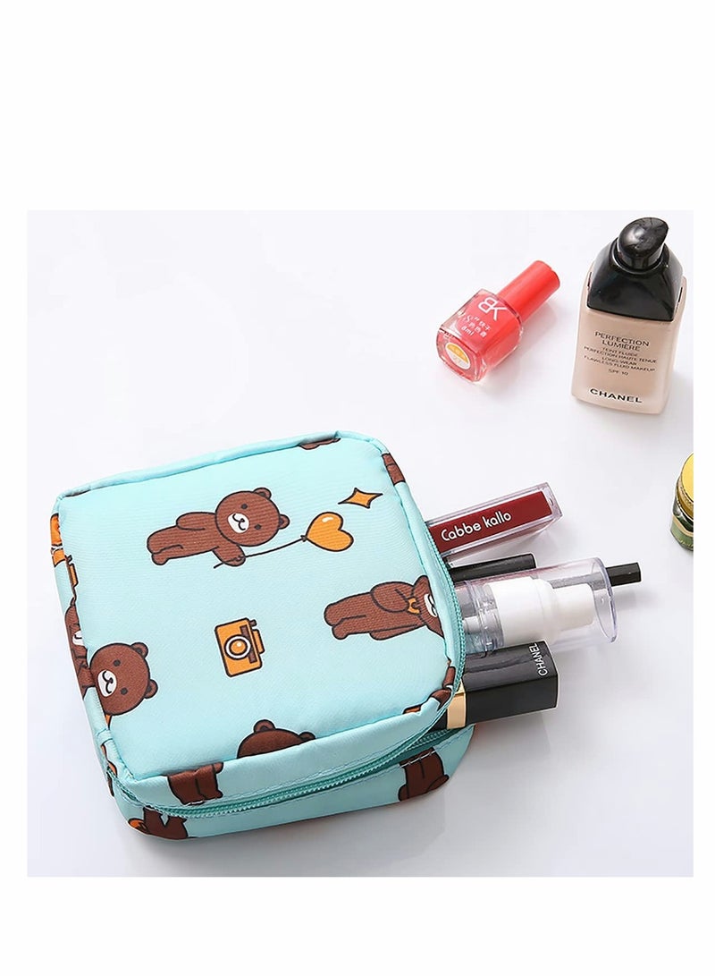 حقيبة تخزين الفوط الصحية، حقيبة بسحاب للفوط الشهرية، حقيبة تخزين فوط صحية محمولة لحملها في الحقيبة، مجموعة أول دورة شهرية للفتيات المراهقات، لتخزين الفوط الصحية للنساء (4 قطع) - Image 2