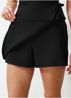 trendyol Black Tie Detailed Mini Woven Shorts Skirt Jumpsuit TWOSS24TU00038  - Image 5