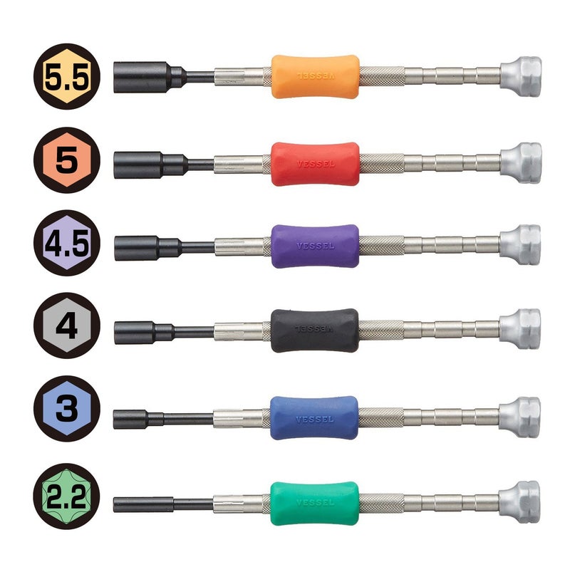 VESSEL Precision Screwdriver Set TD-57 / A/F2.2 / A/F3.0 / A/F4.0 / A/F4.5 / A/F5.0 / A/F5.5 - Image 3