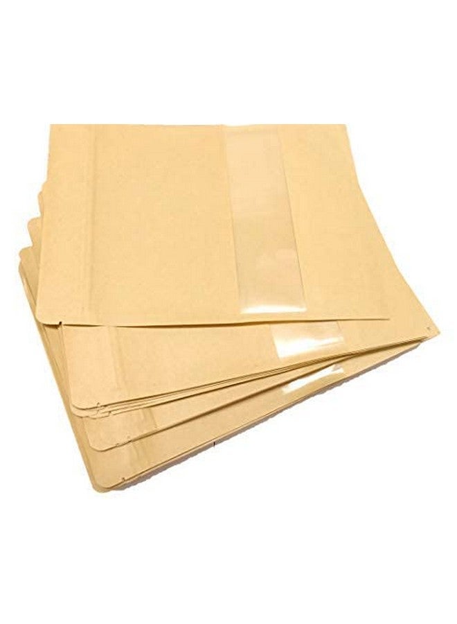 Deera Stand Up Ziplock Reusable Airtight Kraft Paper Storage Pouch (Brown)(180mmX260mm)(Pack of 50) - Image 4