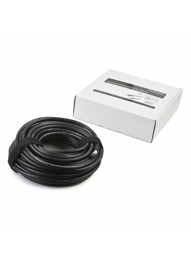 StarTech .com 65 ft (20m) High Speed HDMI Cable – Male to - Active 28AWG CL2 Rated In-wall Installation Ultra HD 4K x 2K (HDMM20MA) Black - Image 3