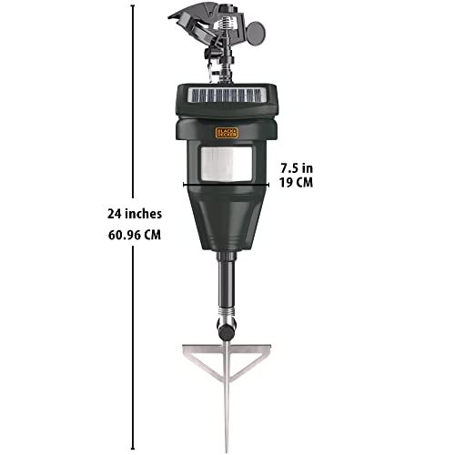 BLACK+DECKER Cat Repellent Outdoor- Squirrel Deterrent Solar- Dog Repellent- Raccoon Deterrent Solar Motion-Activated Water Blaster Jet Spray Scare Away Deer, Rabbits, Birds & Other Animals - Image 3