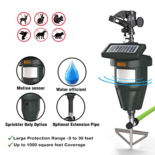 BLACK+DECKER Cat Repellent Outdoor- Squirrel Deterrent Solar- Dog Repellent- Raccoon Deterrent Solar Motion-Activated Water Blaster Jet Spray Scare Away Deer, Rabbits, Birds & Other Animals - Image 2