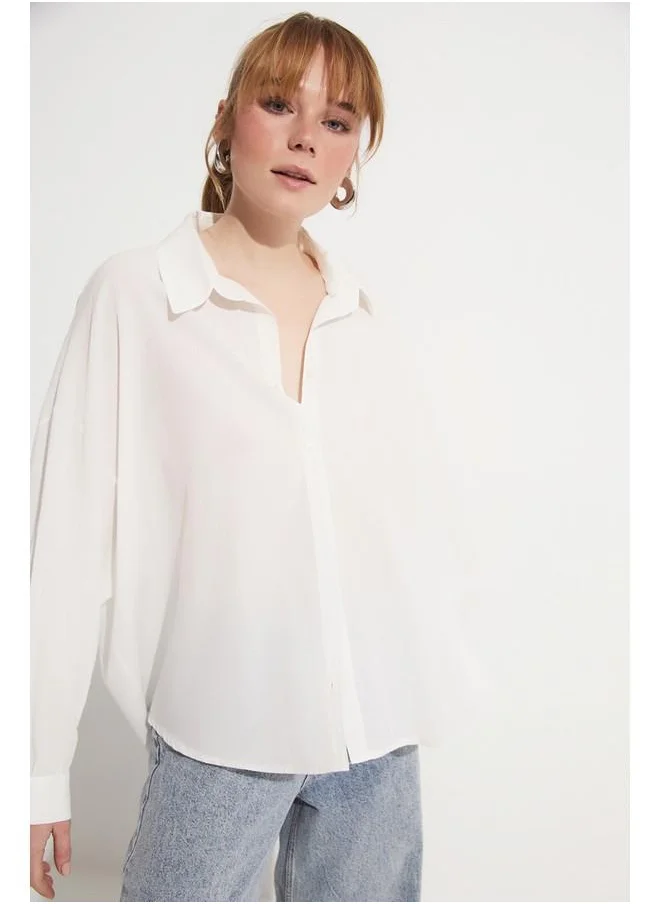 JUNE June 100% Cotton Shirt White