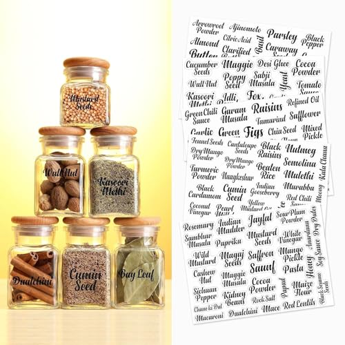Fliptic Waterproof Transparent Printed Mason Jars Labels Kitchen Pantry Spice Jars Glass Bottles ? Best Stickers & Organizing Label Pack of 150, 150 Labels - Image 1