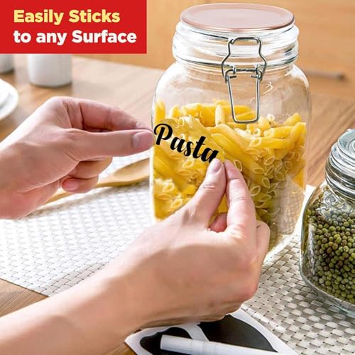 Fliptic Waterproof Transparent Printed Mason Jars Labels Kitchen Pantry Spice Jars Glass Bottles ? Best Stickers & Organizing Label Pack of 150, 150 Labels - Image 3