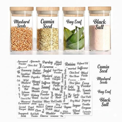 Fliptic Waterproof Transparent Printed Mason Jars Labels Kitchen Pantry Spice Jars Glass Bottles ? Best Stickers & Organizing Label Pack of 150, 150 Labels - Image 2