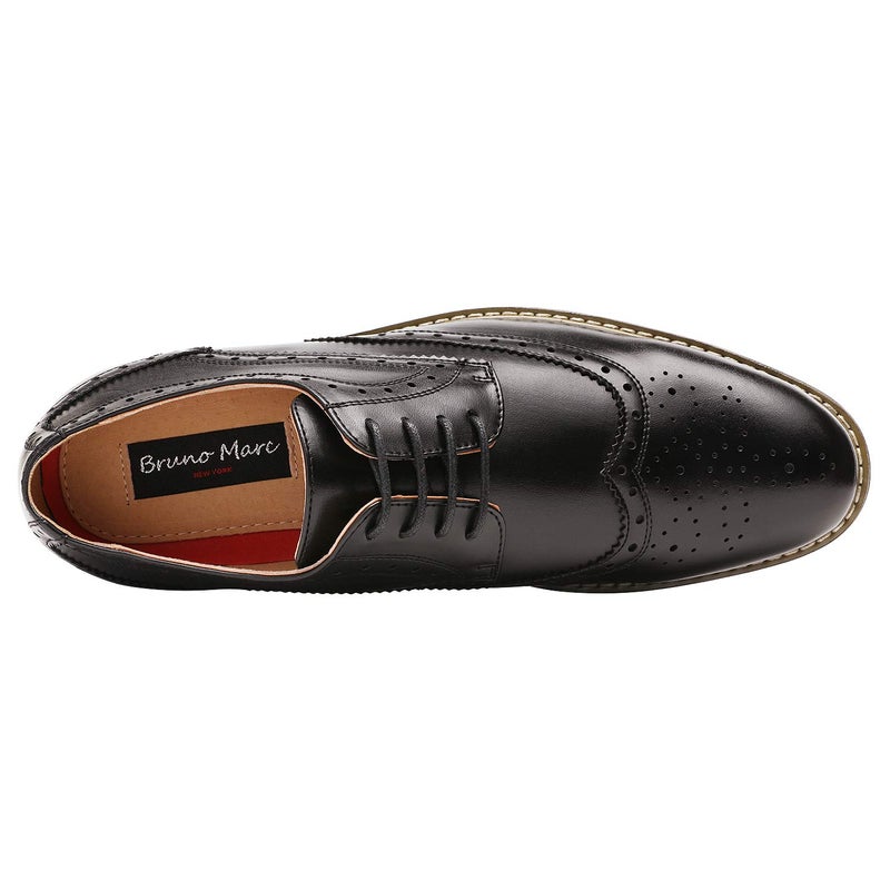 Bruno Marc Moda Italy Prince Men's Classic Modern Oxford Wingtip Lace Dress Shoes,Size 12,Wingtip Black,Prince-3 - Image 5