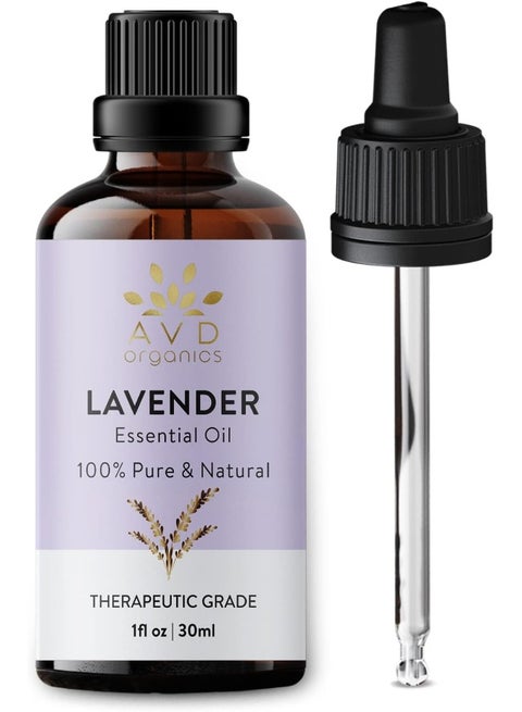 Lavender Essential Oil 30Ml 100% Pure And Natural Therapeutic Grade For Massage Aromatherapy Relaxation Sleep Laundry Meditation Skin Diffuser Fragrance, Essential Oil For Diffuser 1 Fl. Oz
