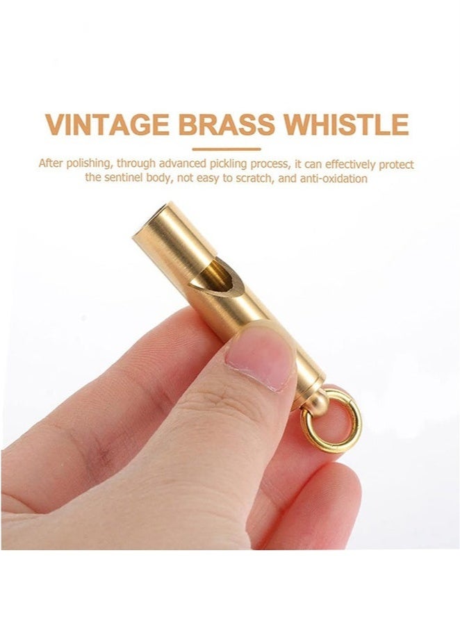 أس تس إل 5 قطع صافرة نحاسية صغيرة، صافرة سلسلة مفاتيح محمولة بصوت عال، للبقاء على قيد الحياة في حالات الطوارئ، إنقاذ الحياة، المشي لمسافات طويلة، التخييم، وتدريب الحيوانات الأليفة - Image 3