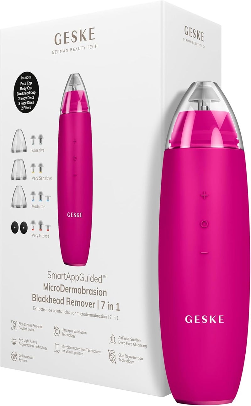 GESKE SmartAppGuided™ MicroDermabrasion Blackhead Remover, 7 in 1 Blackhead Remover, Electric Pore Cleaner, Innovative Vacuum Sucker, Beauty Tools, Skin Cleaning Device, Skincare Device - Image 1