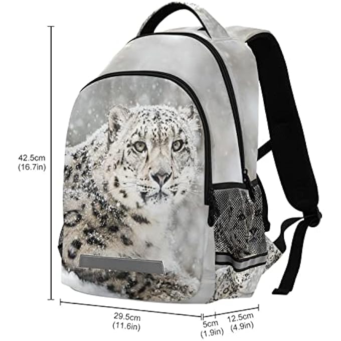 rayihni Backpack for Students Snow Leopard Boys Girls School Bag Travel Daypack Rucksack Multi One Size Casual - Image 4