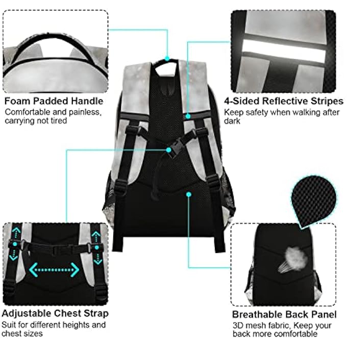 rayihni Backpack for Students Snow Leopard Boys Girls School Bag Travel Daypack Rucksack Multi One Size Casual - Image 5
