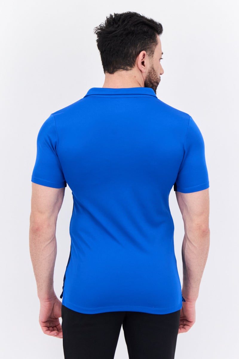 Nike Men Dri Fit Shots Sleeve Football Polo Shirts, Blue - Image 3