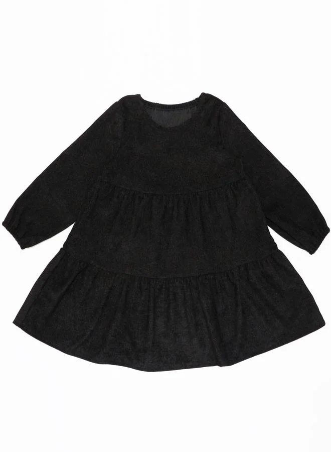 Take Two Girls Black Solid A-Line Mini Dress