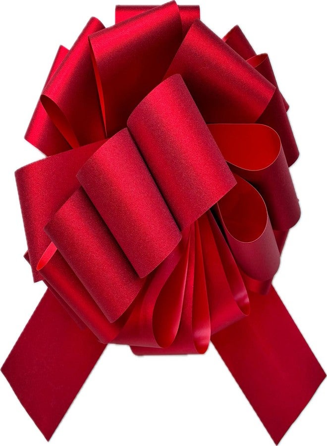 BXCMYDR 1PC Large Red Pull Bow for Gift Wrapping, 14 Inch Big Iconic Glitter Ribbon Bow for Grand Openings, Wreath, Bike, Presents, Anniversary, Christmas, Party & Home Decor, Waterproof (Red) - Image 1