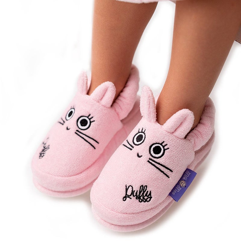 Toddler Slippers, 18cm 100% Cotton, Kids Indoor Slippers, Non-Slip Soft Sole, Slip-On Lightweight, Breathable, Ideal for Home, Bath, Indoor Use, Chancin Rabbit Design, For Boys and Girls, 2-4 Years Old - Image 1