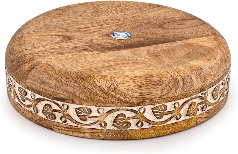 Kaizen Casa KAIZEN Fruit Bowl Mango Wood for Kitchen Counter Fruit Bowls for Farmhouse Dcor Carved Bowl for Decoration Centerpiece Bowl 10 x 10 x 25 - Image 3