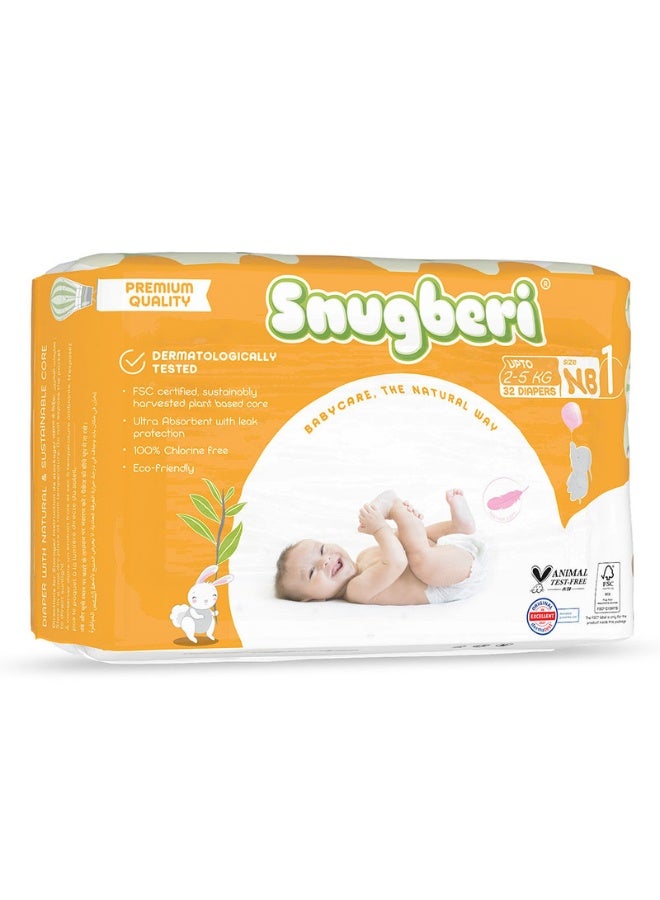 Snugberi Diaper Size 1 New Born 2-5Kg 32's - Image 2