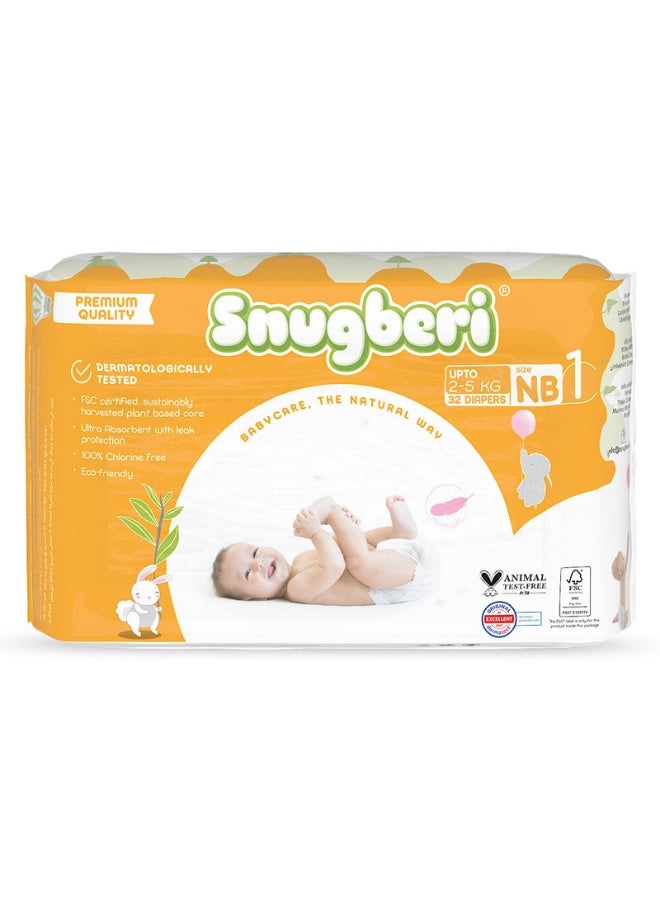 Snugberi Diaper Size 1 New Born 2-5Kg 32's - Image 1