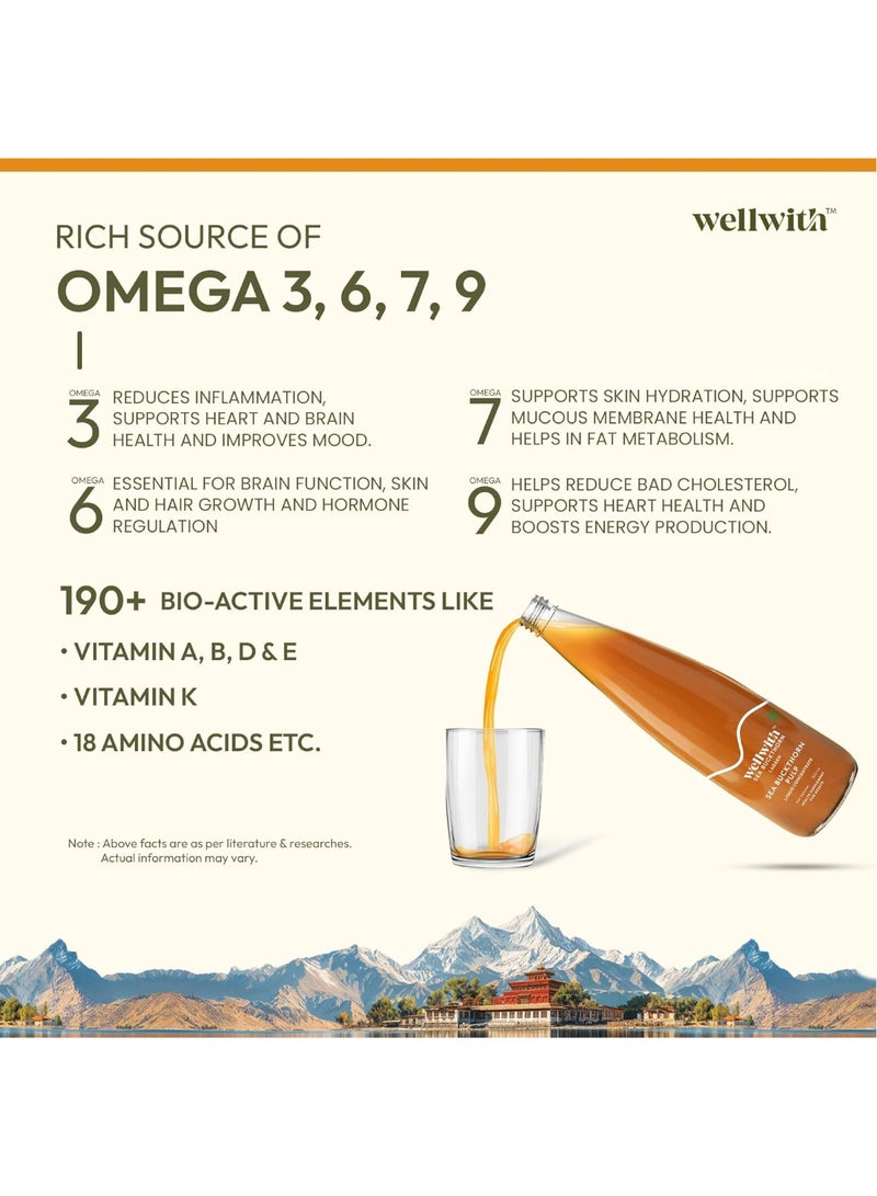 Ayuzera (Wellwith) Himalayan Sea Buckthorn Pulp Concentrate 300ml | Cold-Pressed | Makes 50 Glasses | Natural Vitamin C, Omega 3 6 7 9, Antioxidants | Immunity, Skin Glow & Gut Health Support | Juice Seabuckthorn - Image 5