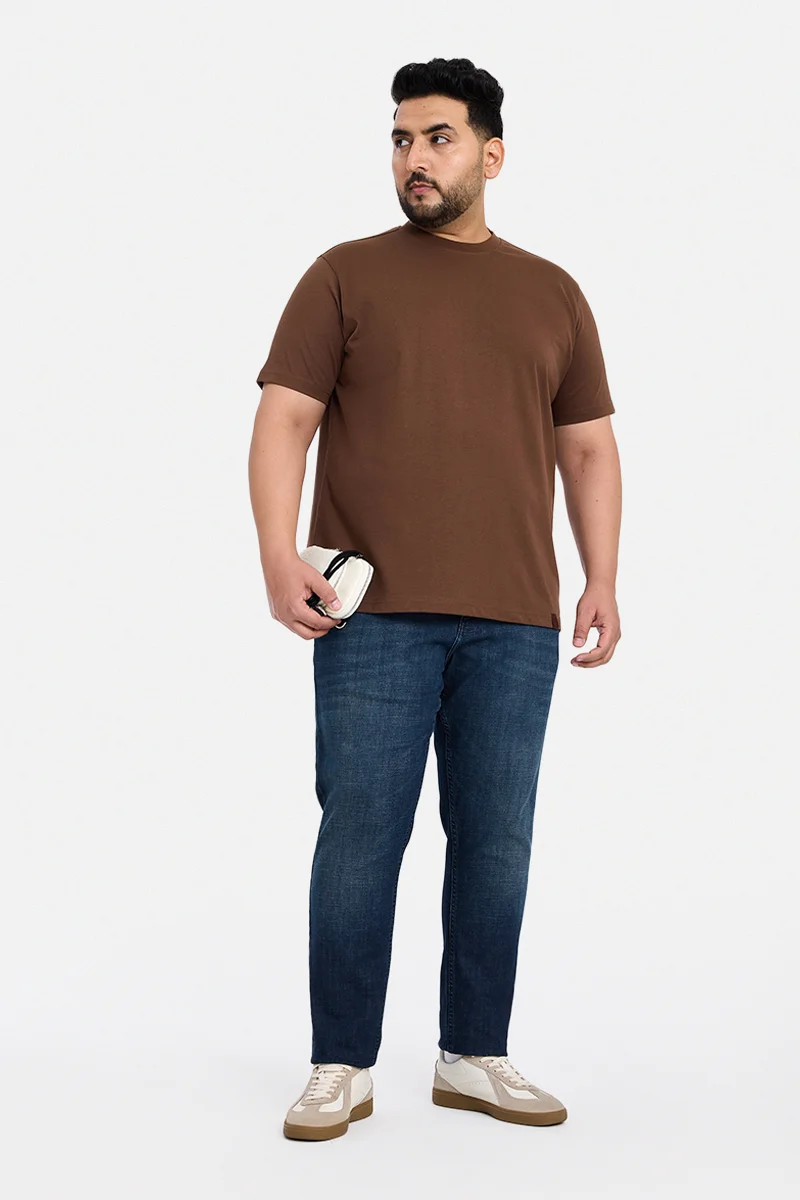 سنيتش Indigo Solid Slim Fit Casual Plus Size Jeans