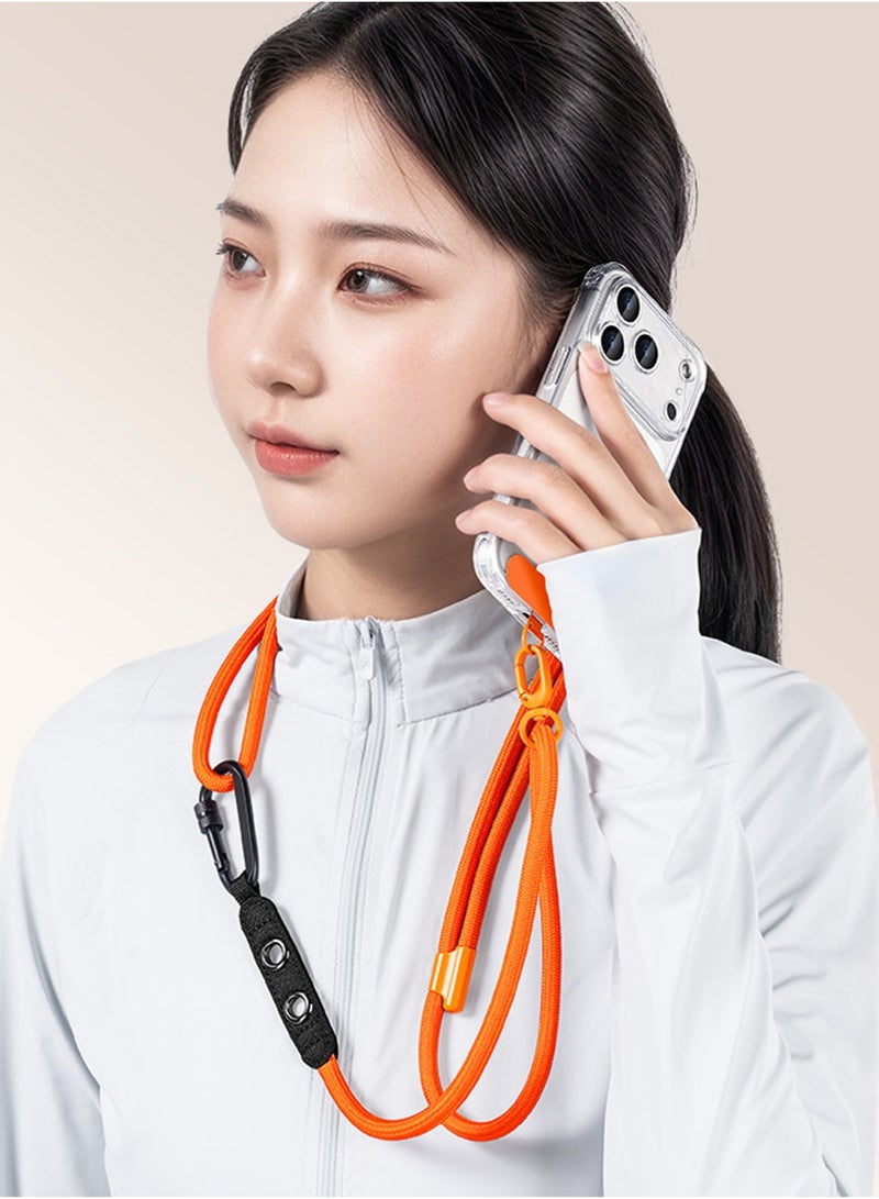 يوجي حبال الهاتف العالمي,حبال الهاتف Crossbody مع 2 حلقات معلقة: قفل معدني قابل للتعديل الجلد صديقة للهاتف الخلوي حزام لآيفون حول,اليدين الحرة العالمية مكافحة السرقة الرقبة حبال للسفر في الهواء الطلق,البرتقال - Image 4