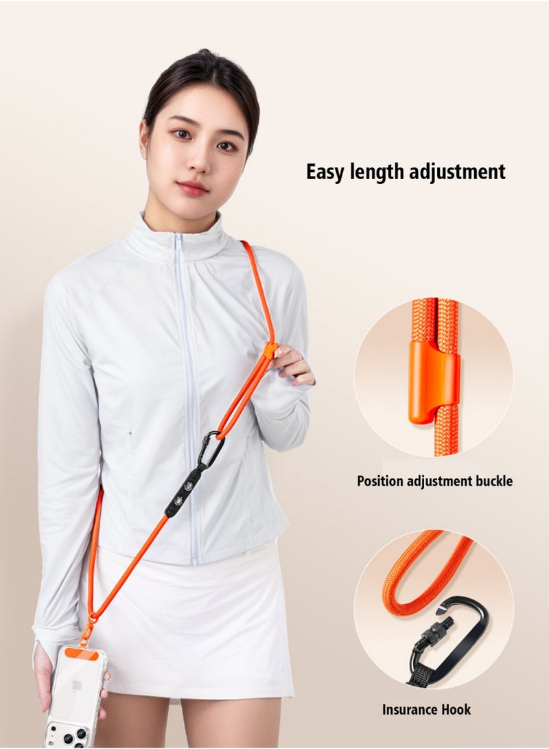 يوجي حبال الهاتف العالمي,حبال الهاتف Crossbody مع 2 حلقات معلقة: قفل معدني قابل للتعديل الجلد صديقة للهاتف الخلوي حزام لآيفون حول,اليدين الحرة العالمية مكافحة السرقة الرقبة حبال للسفر في الهواء الطلق,البرتقال - Image 5