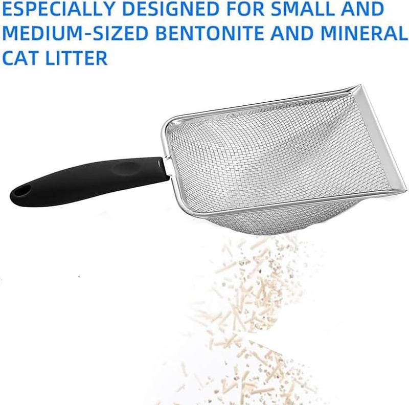 BEANPRECOY 1 pcs Cat Litter Scoop,Cat Litter Scoop with Long Handle,Cat Scooper, Stainless Steel Mesh Litter Shovel with Thoughtful Hook,for All Types Of Cats, Dogs, And Pets (1) - Image 5