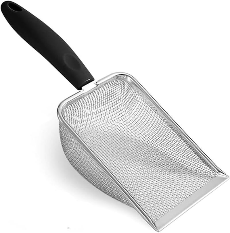 BEANPRECOY 1 pcs Cat Litter Scoop,Cat Litter Scoop with Long Handle,Cat Scooper, Stainless Steel Mesh Litter Shovel with Thoughtful Hook,for All Types Of Cats, Dogs, And Pets (1) - Image 1