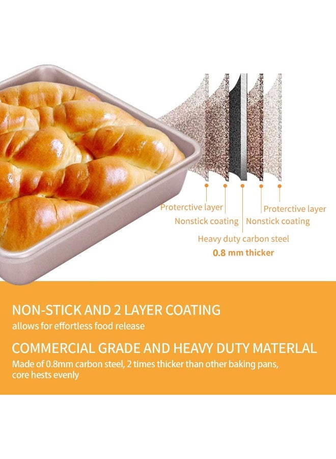 CHEFMADE Cake Tin 8 Inch Carbon Steel Square Cake Pan Deep Dish Bakeware, Baking Tin Non Stick Oven Baking Mould 22 x 22cm - Image 3