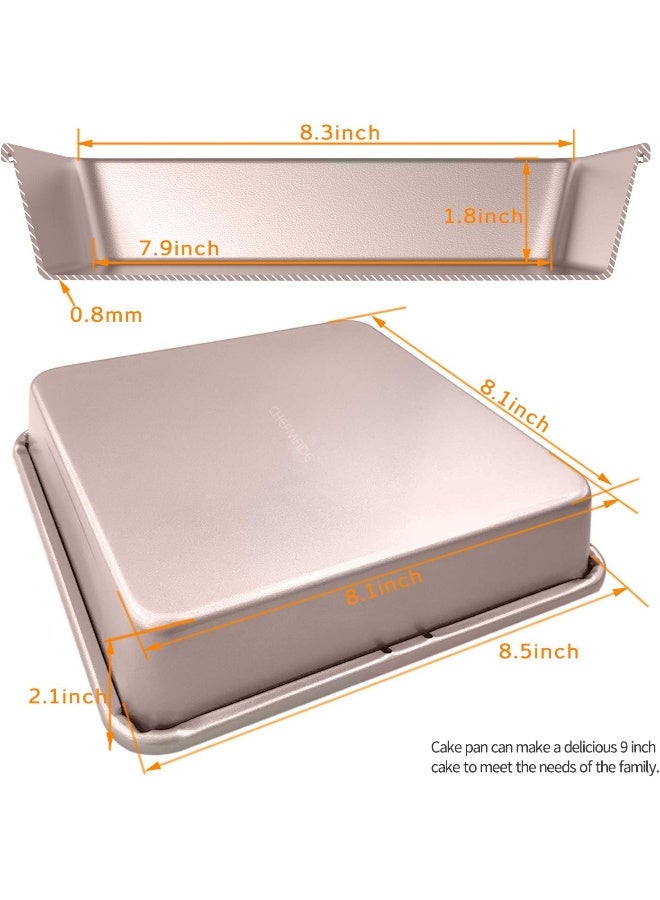 CHEFMADE Cake Tin 8 Inch Carbon Steel Square Cake Pan Deep Dish Bakeware, Baking Tin Non Stick Oven Baking Mould 22 x 22cm - Image 2