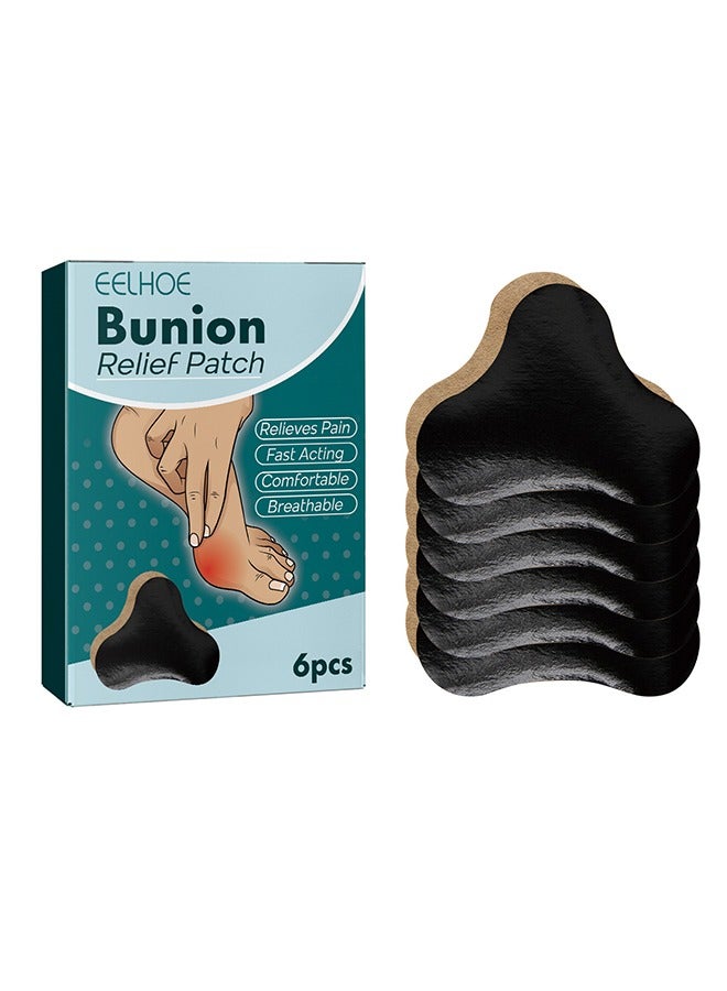 EELHOE 6Pcs - Bunion Relief Fit Patch, Bunion Relief Patch, Strongjoints Anti Bunion Patch, Bunion Pads, Bunion Corrector, Bunion Relief, Elastic Pain Relieving Patch For Bunion - Image 1