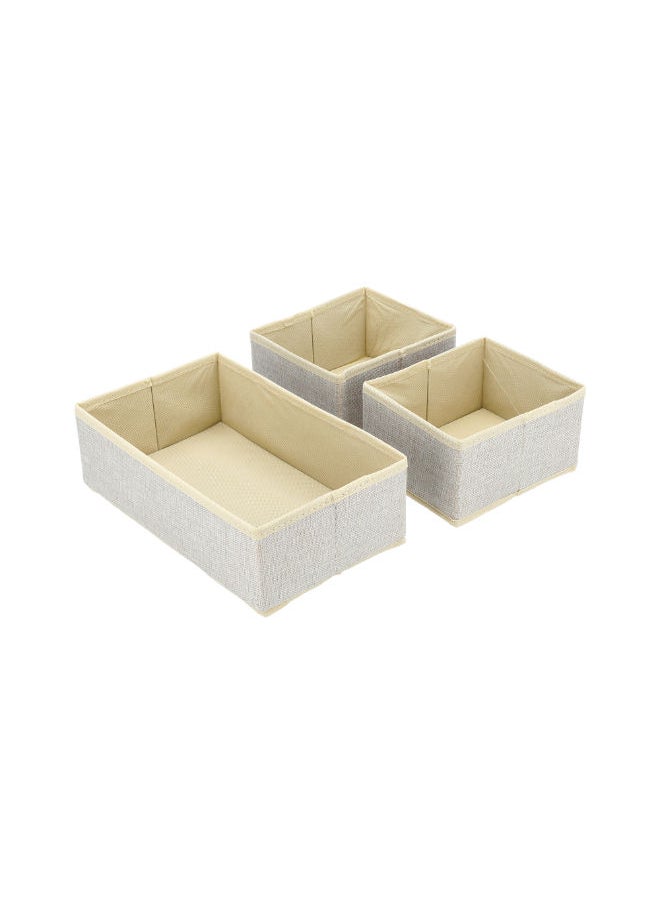 Homez HOMEZ FABRIC SET OF 3 DRAWERS ORGANIZERS BEIGE  - Image 2