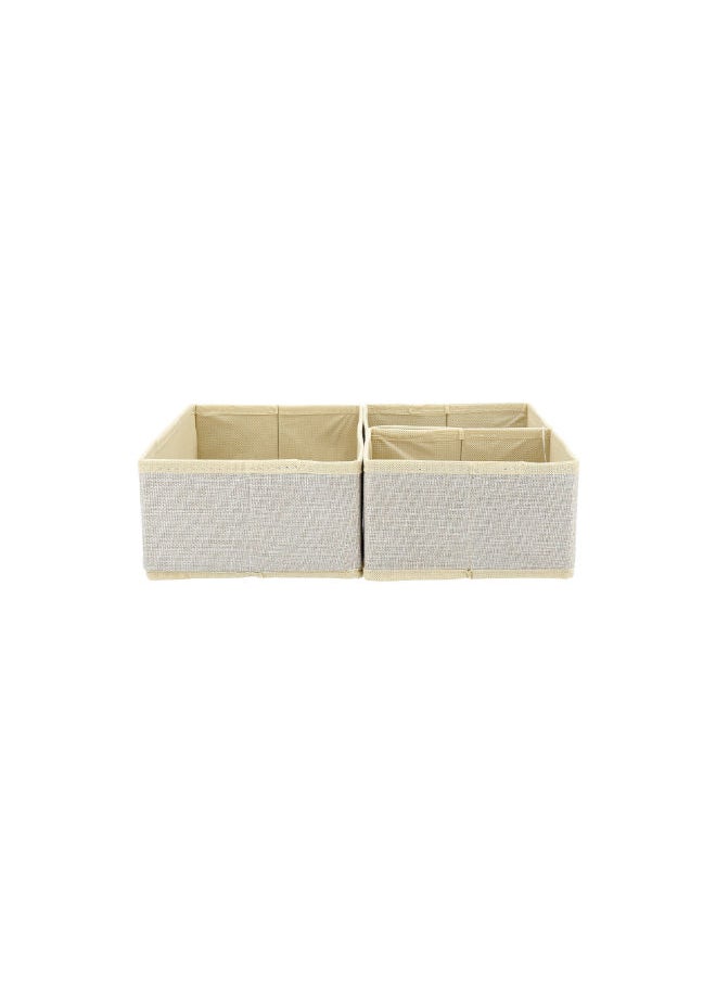 Homez HOMEZ FABRIC SET OF 3 DRAWERS ORGANIZERS BEIGE  - Image 1
