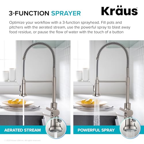 KRAUS Britt 2nd Gen Commercial Style Pull-Down Single Handle Kitchen Faucet in Spot Free Antique Champagne Bronze, KPF-1691SFACB - Image 3