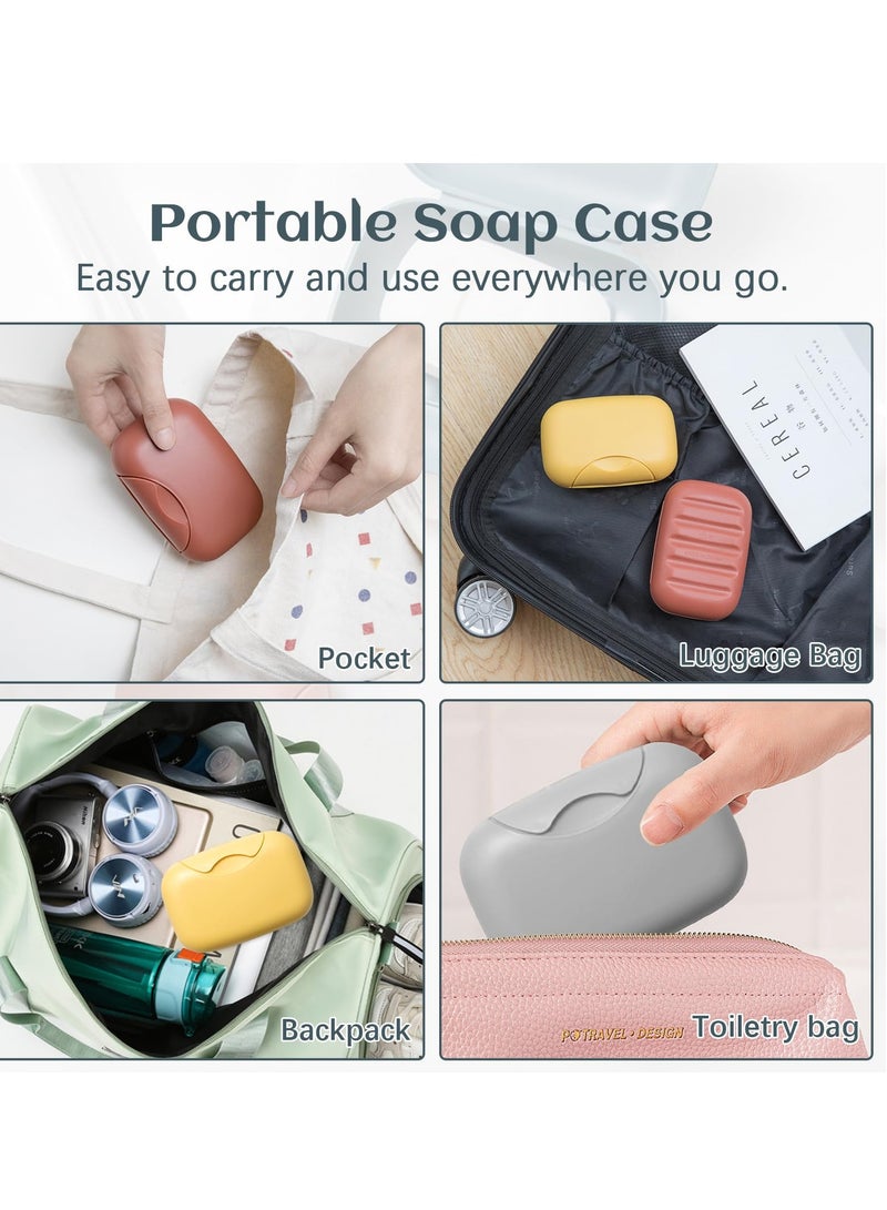 KASTWAVE Travel Soap Container, 4 Pack Bar Soap Holder Soap Travel Case, Soap Saver Container with Lid, Portable Bar Soap Box with Cover, for Traveling, Camping, Gym, Hiking (4 Colors) - Image 5