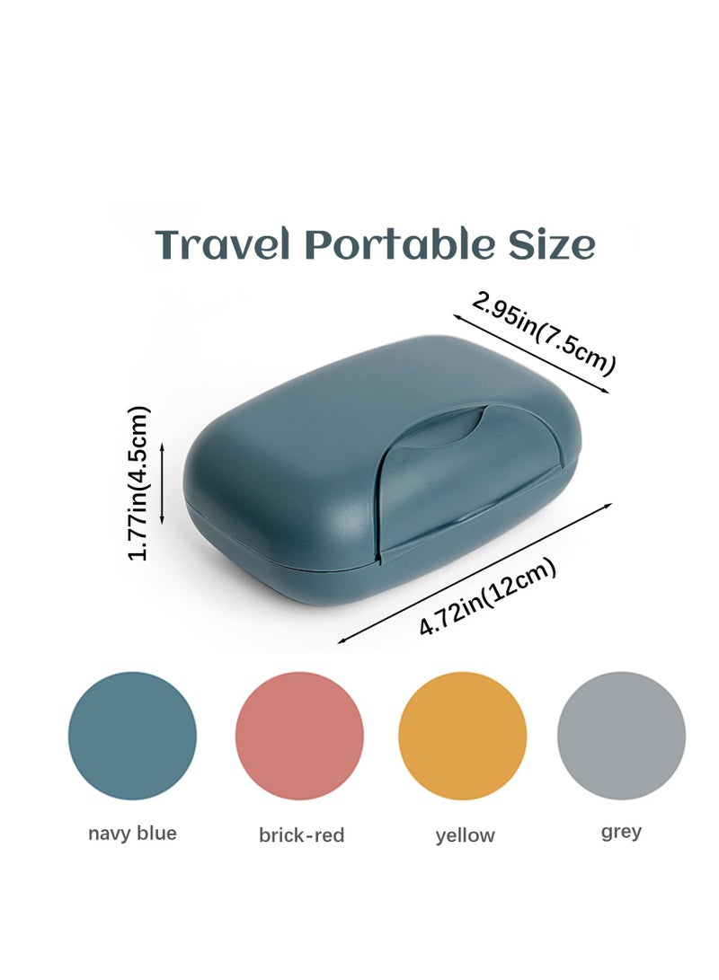 KASTWAVE Travel Soap Container, 4 Pack Bar Soap Holder Soap Travel Case, Soap Saver Container with Lid, Portable Bar Soap Box with Cover, for Traveling, Camping, Gym, Hiking (4 Colors) - Image 2