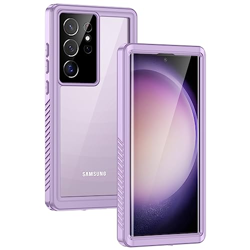 Lanhiem for Samsung Galaxy S23 Ultra Case, IP68 Waterproof Dustproof Case with Built-in Screen Protector, Full Body Protective Phone Cover for Galaxy S23 Ultra 5G 6.8 Inch, Purple - Image 1