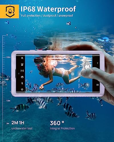 Lanhiem for Samsung Galaxy S23 Ultra Case, IP68 Waterproof Dustproof Case with Built-in Screen Protector, Full Body Protective Phone Cover for Galaxy S23 Ultra 5G 6.8 Inch, Purple - Image 2